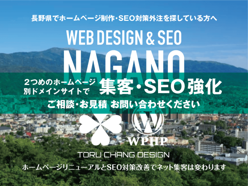 長野県でネット集客・SEO対策強化｜2ND SITE PLAN｜2つめのホームページ制作プラン｜サテライトサイトでSEO改善｜toruchang-seo.com