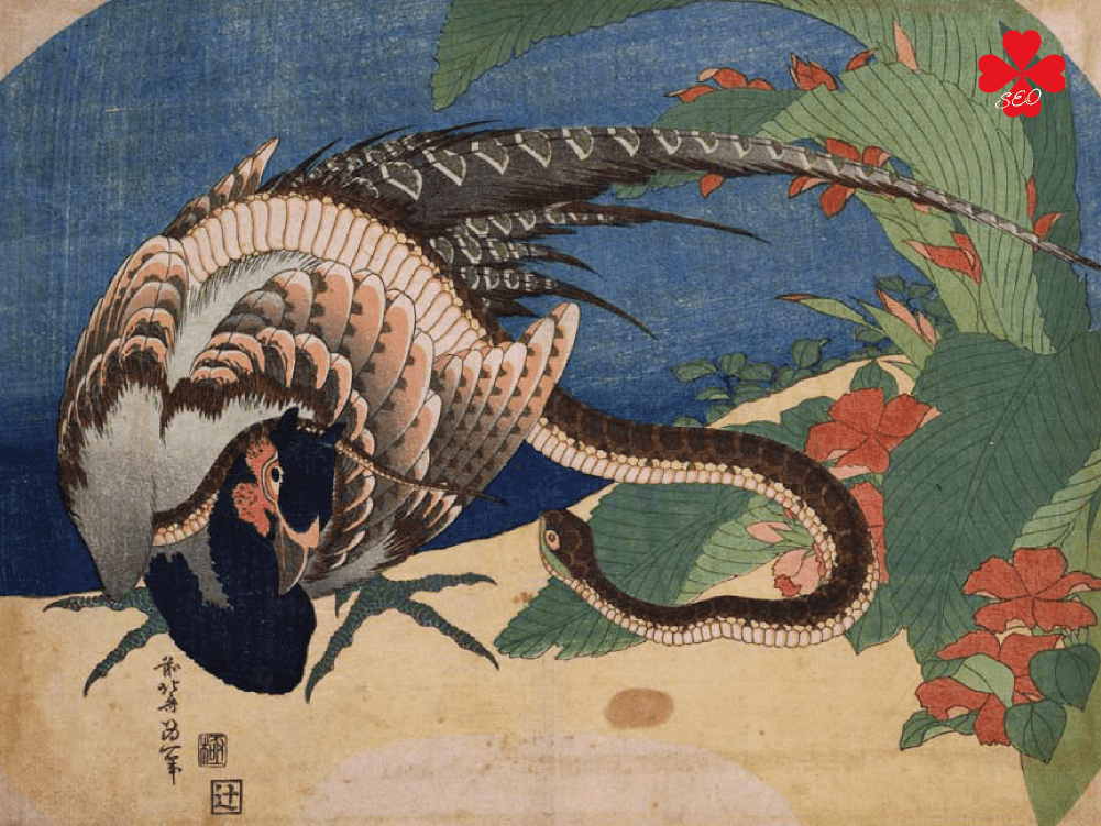 葛飾北斎・HOKUSAI・snake｜雉と蛇・団扇絵【TORU CHANG DESIGN】ホームページのSEO・富山県から全国対応｜SEO診断・SEO改善｜toruchang-seo.com