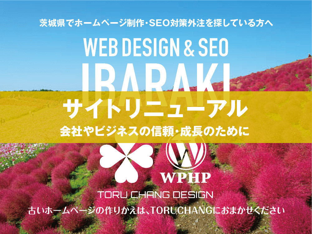 茨城県｜サイトリニューアル｜古いホームページの再構築はTORUCHANGにおまかせください｜toruchang-seo.com